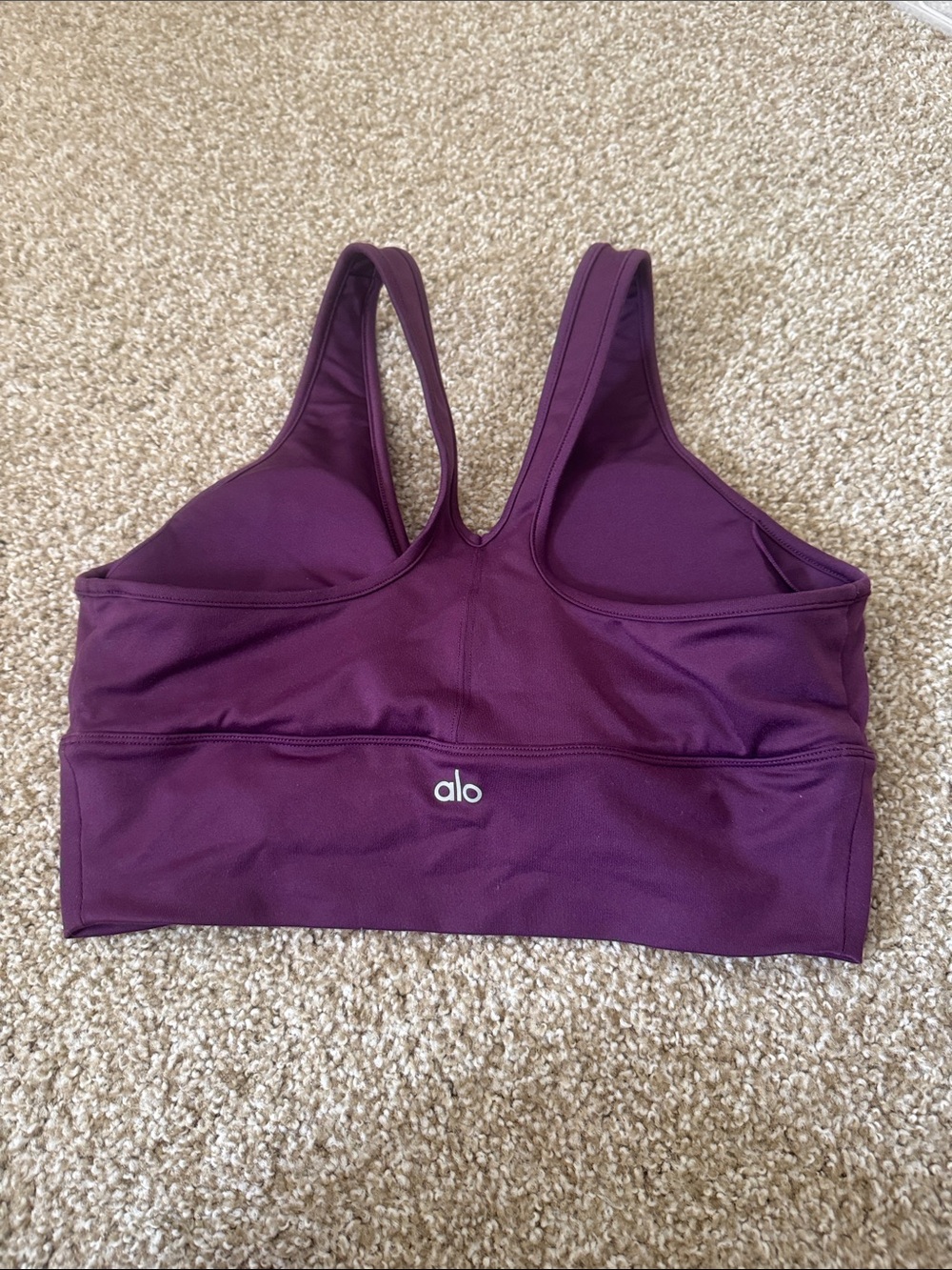 ALO Yoga Deep Plum Racerback Sports Bra